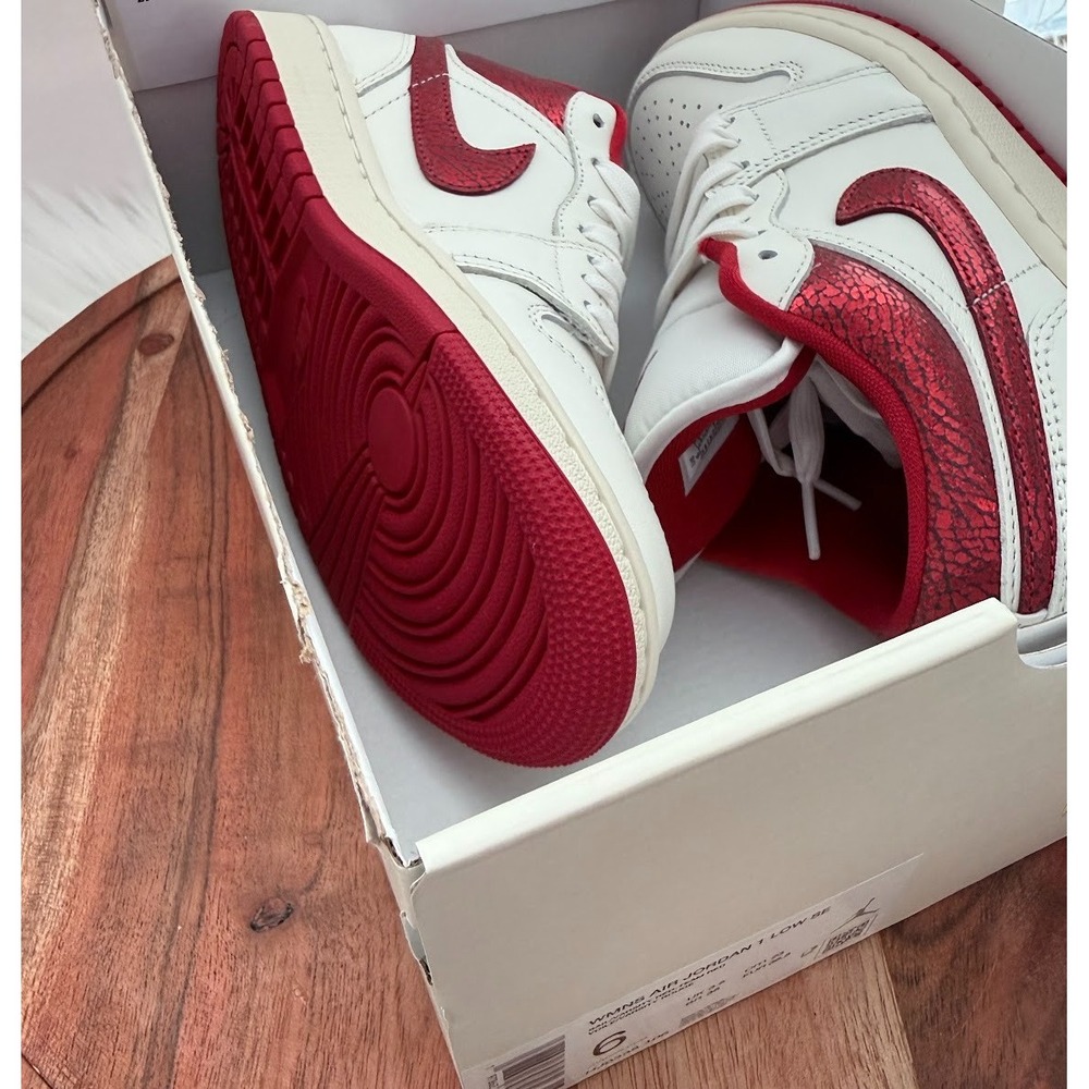 Nike Air Jordan 1 Low Ruby Red Sneakers Retro HJ9338-106 Womens Size - Picture 9 of 11